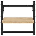 Mensole a Parete con Aste 2pz Rovere Sonoma 30x25x30 cm