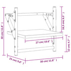 Mensole a Parete con Aste 2pz Grigio Sonoma 30x25x30 cm