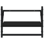Mensole da Parete con Aste 2 pz Nere 40x25x30 cm