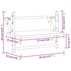 Mensole da Parete con Aste 2 pz Nere 40x25x30 cm