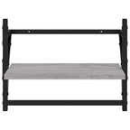 Mensole a Parete con Aste 2pz Grigio Sonoma 40x25x30 cm