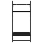 Mensole da Parete 2 Livelli con Aste 2 pz Nere 30x25x65 cm
