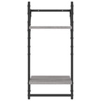 Mensole a Parete con Aste 2pz Grigio Sonoma 30x25x65 cm