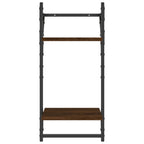 Mensole a Muro con Aste 2 Livelli 2pz Rovere Marrone 30x25x65cm