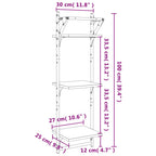 Mensole a Muro con Aste 3 Livelli 2pz Nere 30x25x100 cm