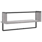 Mensola a Parete con Asta Grigio Sonoma 65x25x30 cm