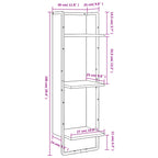 Scaffale a Parete 3 Ripiani Rovere Fumo 30x25x100cm Multistrato