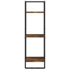 Set Mensole Parete con Aste 6pz Rovere Fumo Legno Multistrato