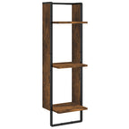 Set Mensole Parete con Aste 6pz Rovere Fumo Legno Multistrato