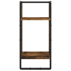 Set Mensole Parete con Aste 6pz Rovere Fumo Legno Multistrato