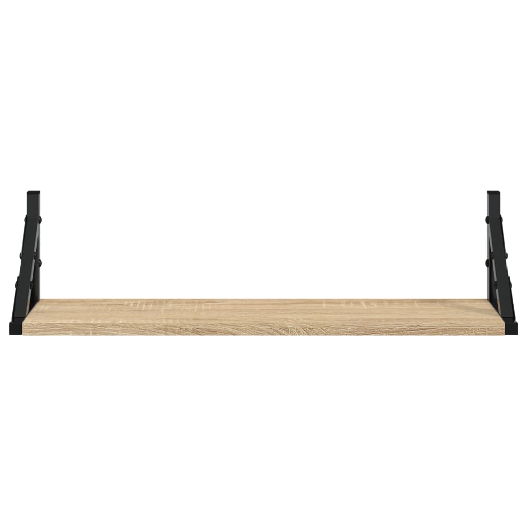Mensole da Parete 2pz Rovere Sonoma 60x15x15,5 cm