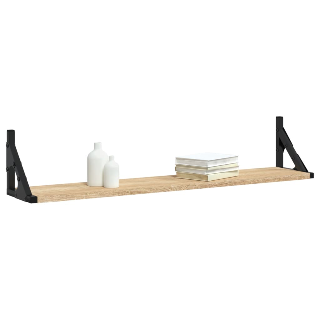 Mensole da parete 2 pz Rovere Sonoma 80x15x15,5 cm Legno ingegnerizzato