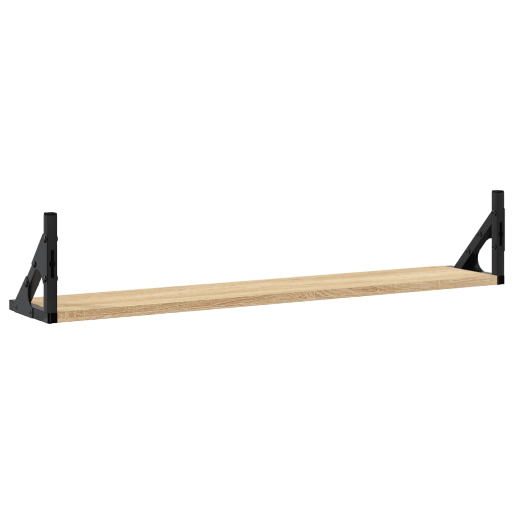 Mensole da parete 2 pz Rovere Sonoma 80x15x15,5 cm Legno ingegnerizzato