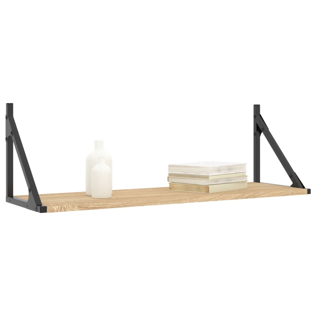 Mensole da parete 2 pz Rovere Sonoma 80x25x25,5 cm Legno ingegnerizzato