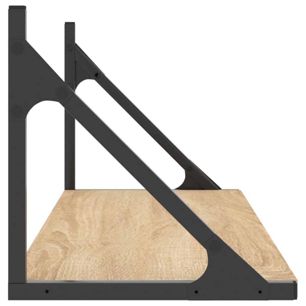 Mensole da parete 2 pz Rovere Sonoma 80x25x25,5 cm Legno ingegnerizzato
