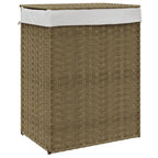 Cesto Portabiancheria con Coperchio 46x33x60 cm Polyrattan