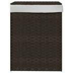 Cesto Biancheria Coperchio Marrone Scuro 46x33x60 cm Polyrattan