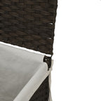 Cesto Biancheria Coperchio Marrone Scuro 46x33x60 cm Polyrattan