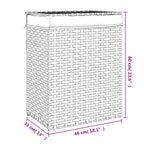 Cesto Portabiancheria Coperchio Grigio 46x33x60 cm Polyrattan