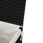 Cesto Portabiancheria con Coperchio Nero 46x33x60 cm Polyrattan