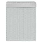 Cesto Portabiancheria Coperchio Bianco 46x33x60 cm Polyrattan