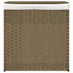 Cesto Portabiancheria con 2 Sezioni 53x35x57 cm Polyrattan
