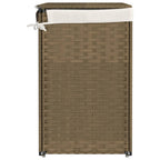 Cesto Portabiancheria con 2 Sezioni 53x35x57 cm Polyrattan