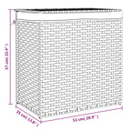 Cesto Portabiancheria con 2 Sezioni 53x35x57 cm Polyrattan