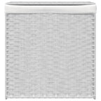 Cesto Portabiancheria 2 Sezioni Bianco 53x35x57 cm Polyrattan