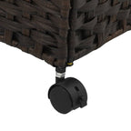 Cesto Portabiancheria Ruote Marrone Scuro 60x35x60,5 cm Rattan
