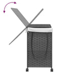 Cesto Portabiancheria con Ruote Grigio 60x35x60,5 cm Rattan