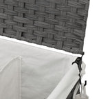 Cesto Portabiancheria con Ruote Grigio 60x35x60,5 cm Rattan