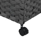 Cesto Portabiancheria con Ruote Grigio 60x35x60,5 cm Rattan