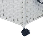 Cesto Portabiancheria con Ruote Bianco 60x35x60,5 cm Rattan