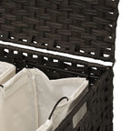 Cesto Portabiancheria Ruote Marrone Scuro 66x35x60 cm Rattan