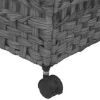 Cesto Portabiancheria con Ruote Grigio 66x35x60 cm Rattan
