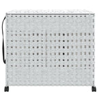 Cesto Portabiancheria con Ruote Bianco 66x35x60 cm Rattan