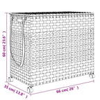 Cesto Portabiancheria con Ruote Bianco 66x35x60 cm Rattan