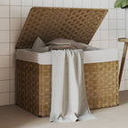 Cesto Portabiancheria con Coperchio 55,5x35x34 cm Polyrattan