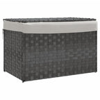 Cesto Portabiancheria Coperchio Grigio 55,5x35x34 cm Polyrattan