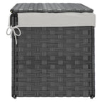Cesto Portabiancheria Coperchio Grigio 55,5x35x34 cm Polyrattan