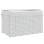 Cesto Portabiancheria Coperchio Bianco 55,5x35x34 cm Polyrattan