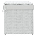 Cesto Portabiancheria Coperchio Bianco 55,5x35x34 cm Polyrattan