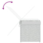 Cesto Portabiancheria Coperchio Bianco 55,5x35x34 cm Polyrattan