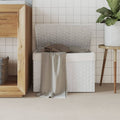 Cesto Portabiancheria Coperchio Bianco 55,5x35x34 cm Polyrattan