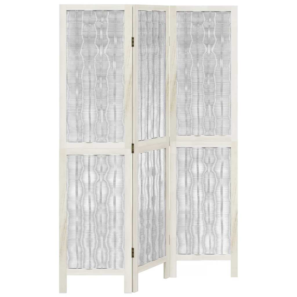 Divisorio Ambienti 3Pannelli Bianco Legno Massello di Paulownia