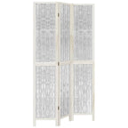 Divisorio Ambienti 3Pannelli Bianco Legno Massello di Paulownia