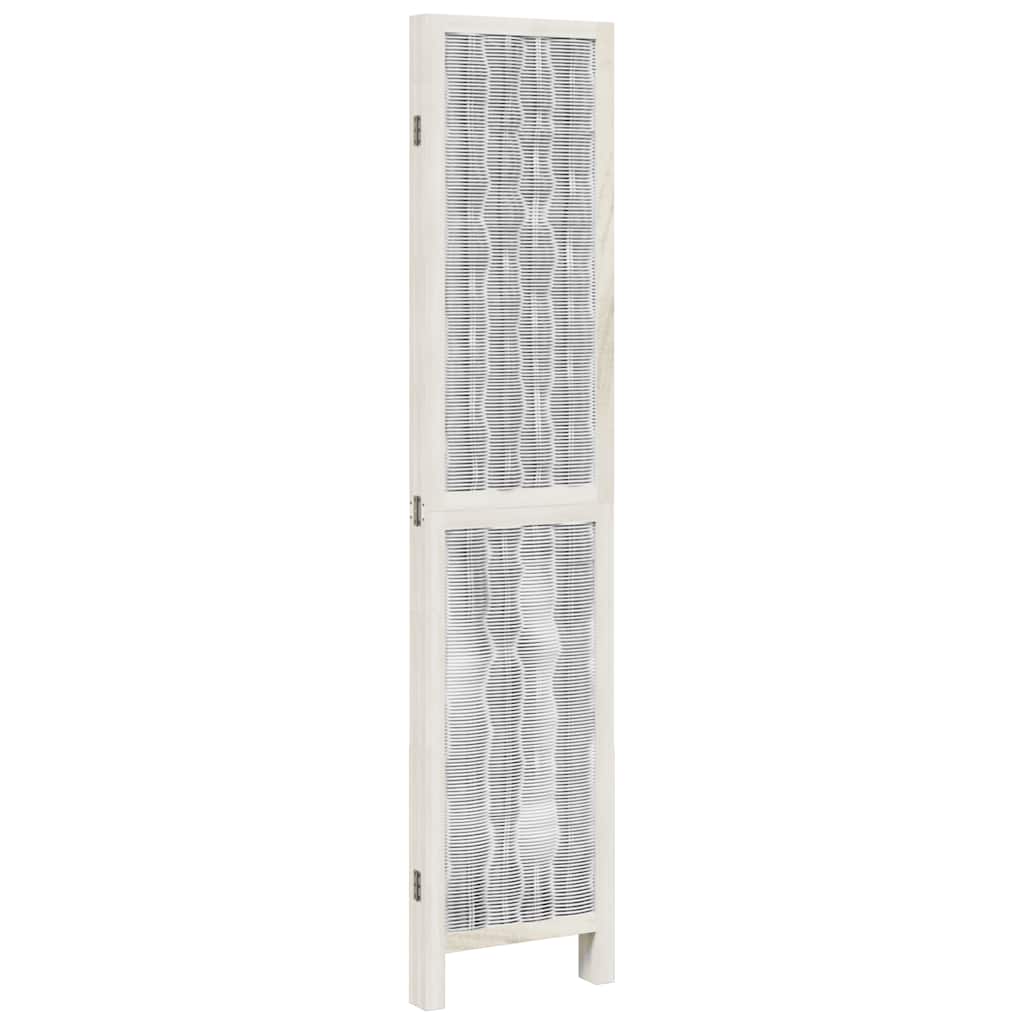 Divisorio Ambienti 4Pannelli Bianco Legno Massello di Paulownia