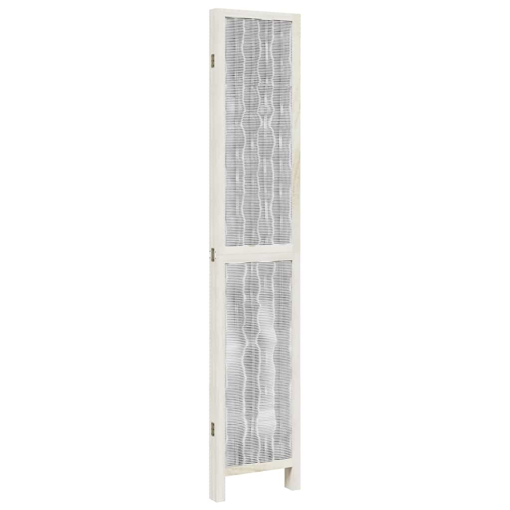 Divisorio Ambienti 4Pannelli Bianco Legno Massello di Paulownia