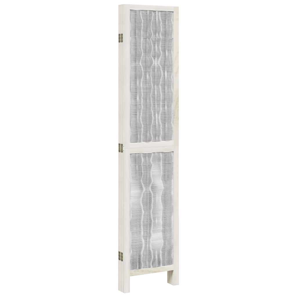Divisorio Ambienti 5Pannelli Bianco Legno Massello di Paulownia